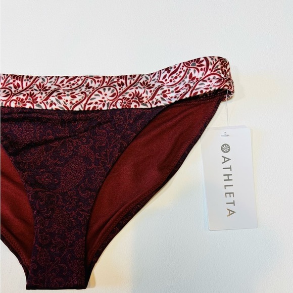 🆕 NWT Athleta Aqualuxe Batik Mid Rise Bottom Bikini Floral Swimsuit Size Medium - Picture 10 of 15